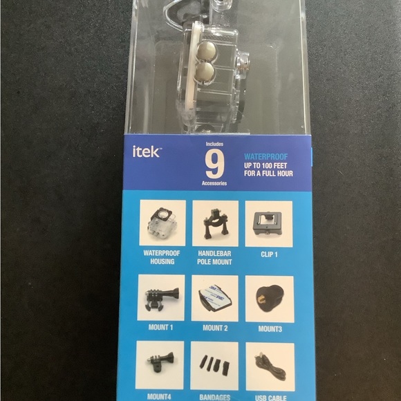 Itek Action Pro Waterproof Camera w/9 Accessories - Picture 2 of 4